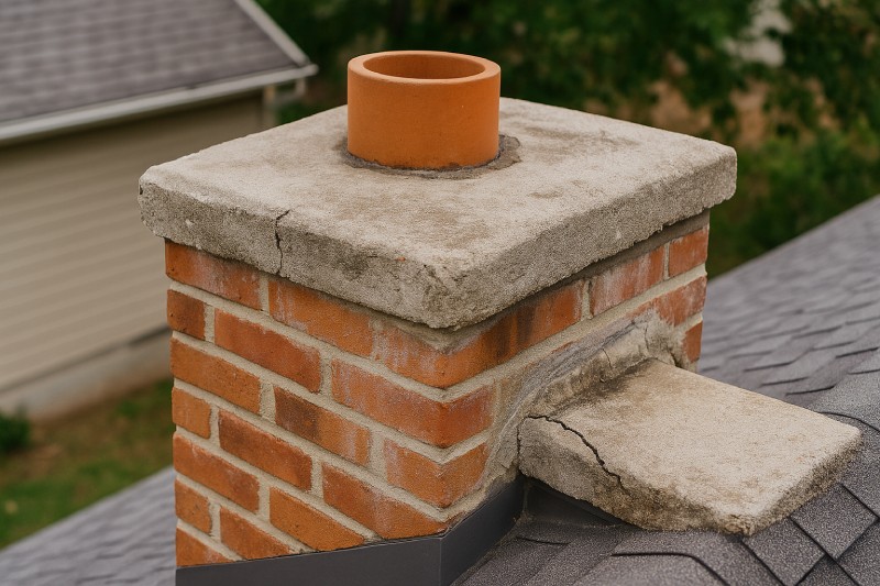 Deteriorated Chimney Crown