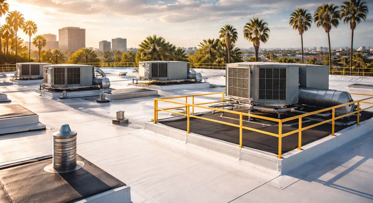 Commercial roofing system in Fresno.